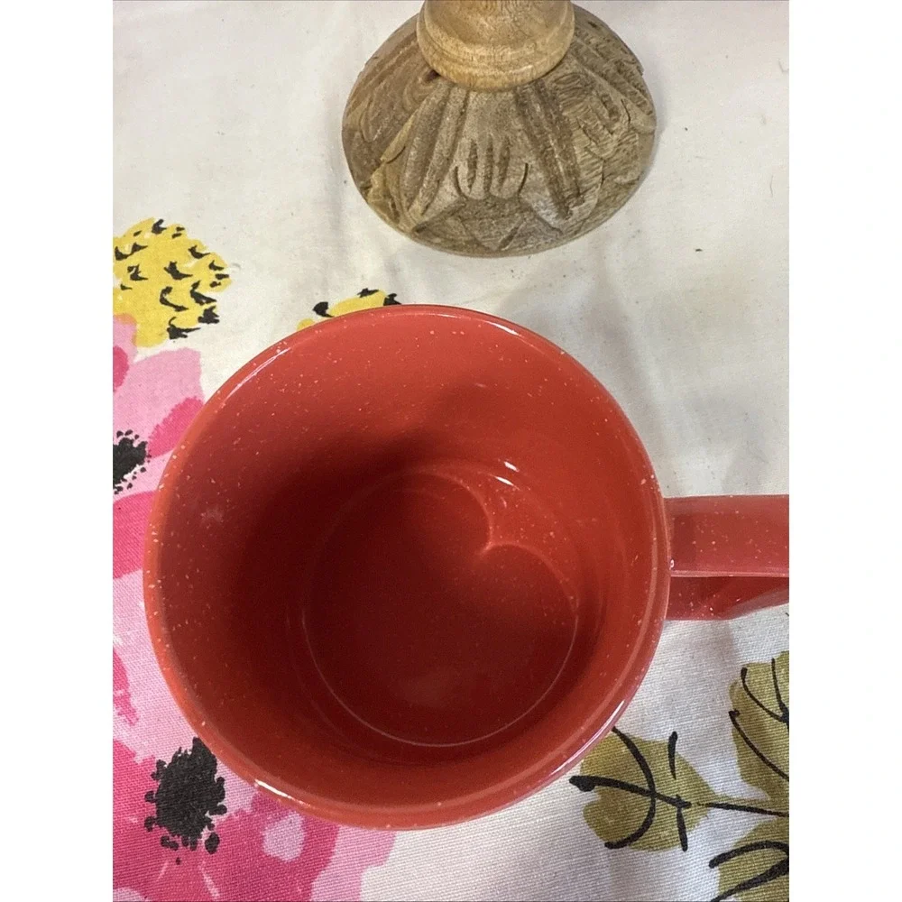 Starbucks Coffee Mug 2022 Salmon Pink/Red Stargazer Lily Speckled 12oz Cup
